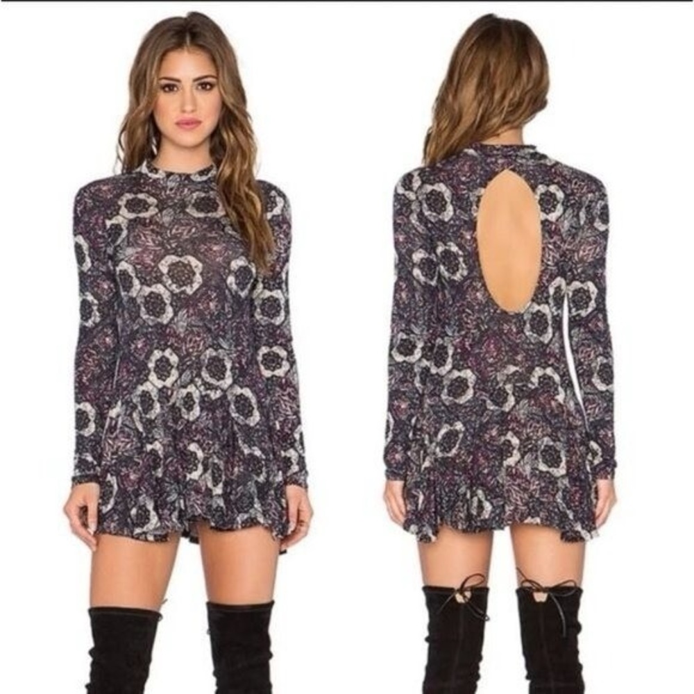 Free People Annabelle Printed Tunic in Plum Combo